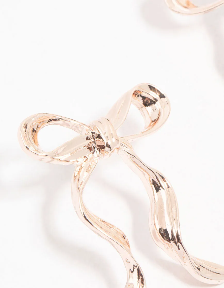 Rose Gold Plated Bow Stud Earrings