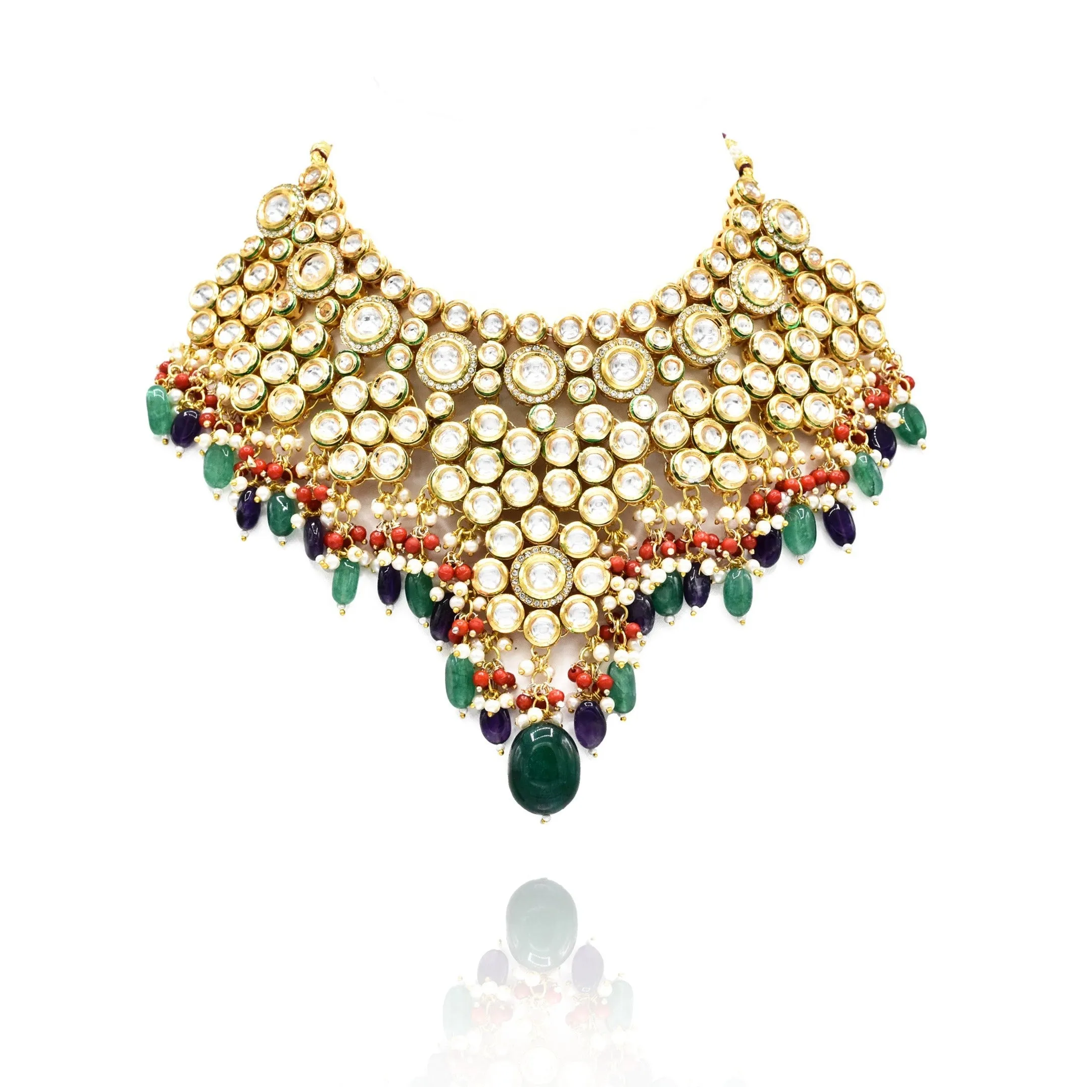 Sakinah Multicolor Kundan Necklace Set
