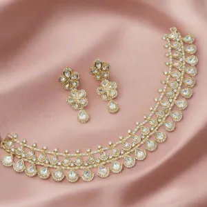 Simer Uncut Kundan Bridal Choker Necklace Set