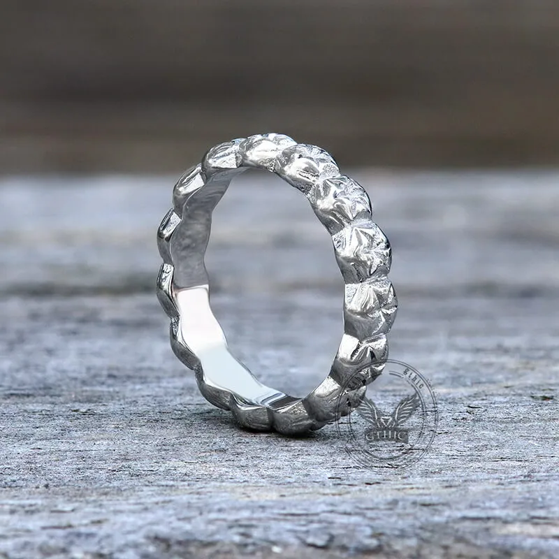 Simple Floral Stainless Steel Band Ring