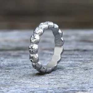 Simple Floral Stainless Steel Band Ring