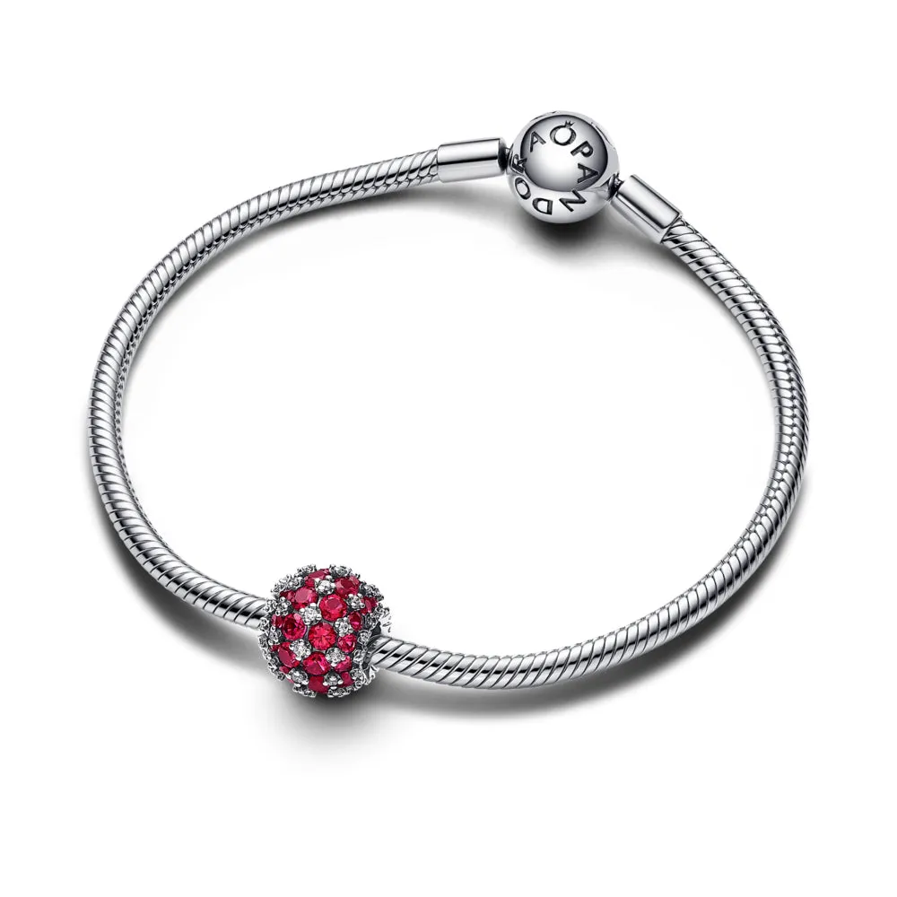Sparkling Pavé Round Pink Charm