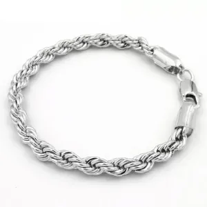 Stainless Steel 4mm  Rope Chain  Bracelet