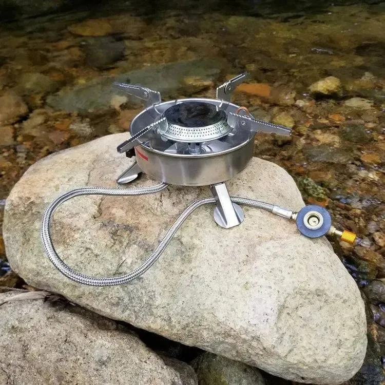 Strong Firepower Camping Stove Gas Outdoor Cooker Picnic Cookout Stainless Steel Split-Type Stove Hiking Equipment Butane Blaze
