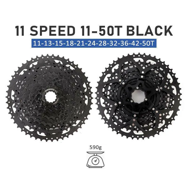 SUNSHINE 10 Speed Cassette 10S 11S 12S MTB Bike Road Bicycle Freewheel 10V 11V 12V 36/42/46/50T 52T for Deore M6000 M6100 SRAM