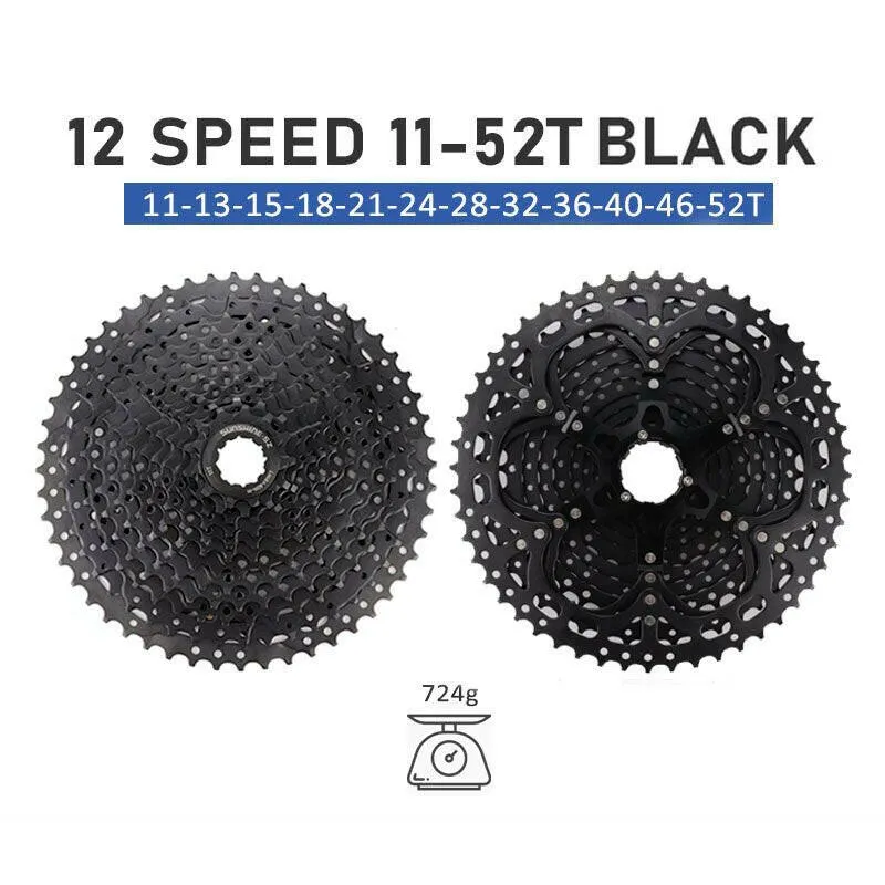 SUNSHINE 10 Speed Cassette 10S 11S 12S MTB Bike Road Bicycle Freewheel 10V 11V 12V 36/42/46/50T 52T for Deore M6000 M6100 SRAM