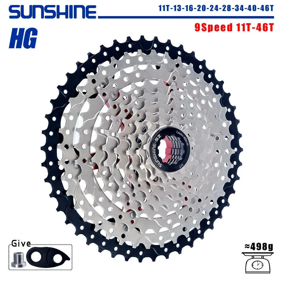 SUNSHINE Bicycle Cassette 8/9/10/11/12Speed Freewheel HG Structure Sprocket 32/36T/40T/42T/46T/50T/52T Flywheel For SHIMANO/SRAM