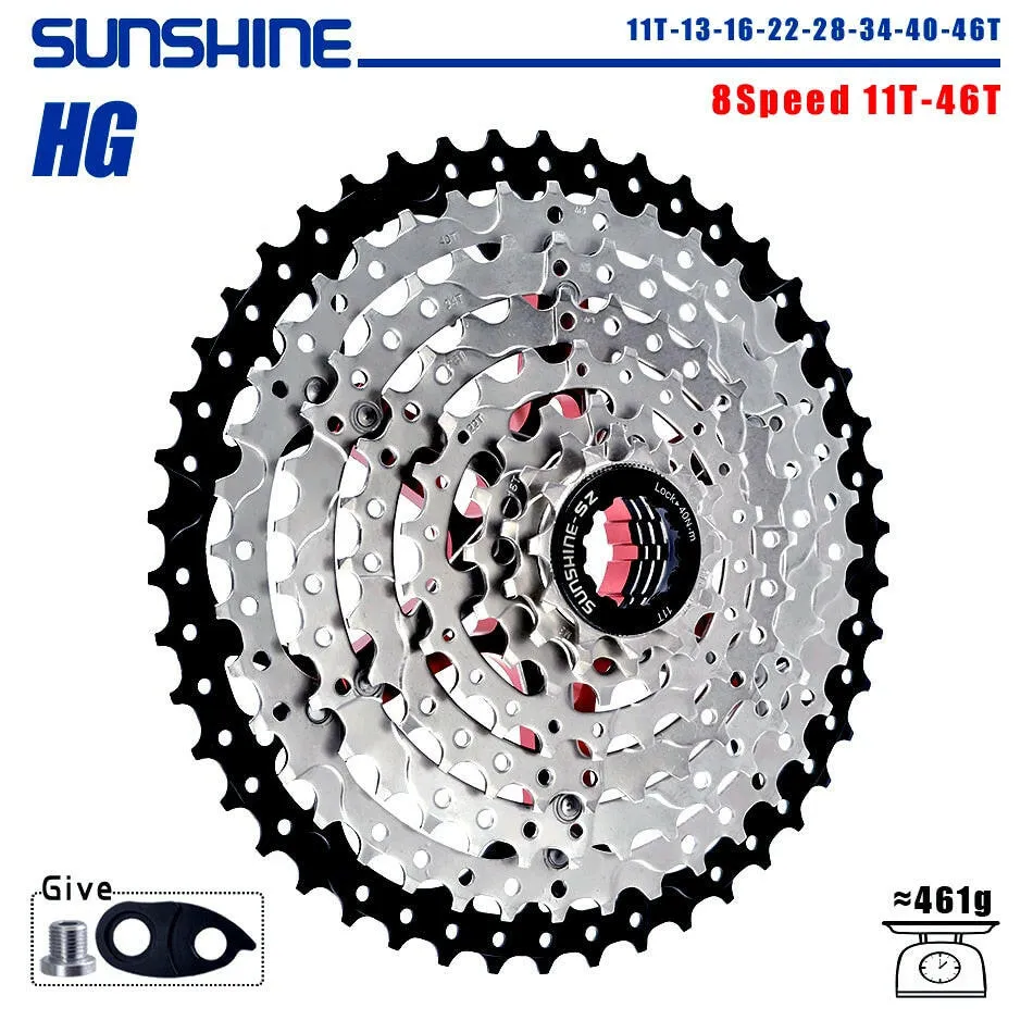 SUNSHINE Bicycle Cassette 8/9/10/11/12Speed Freewheel HG Structure Sprocket 32/36T/40T/42T/46T/50T/52T Flywheel For SHIMANO/SRAM