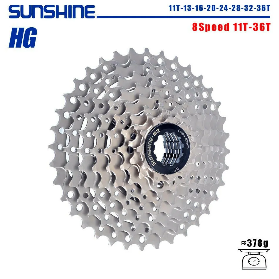 SUNSHINE Bicycle Cassette 8/9/10/11/12Speed Freewheel HG Structure Sprocket 32/36T/40T/42T/46T/50T/52T Flywheel For SHIMANO/SRAM
