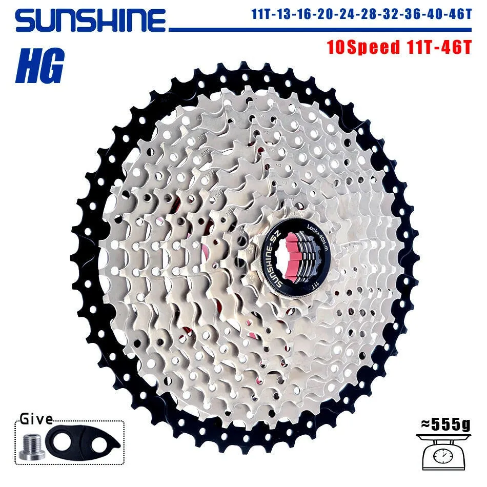SUNSHINE Bicycle Cassette 8/9/10/11/12Speed Freewheel HG Structure Sprocket 32/36T/40T/42T/46T/50T/52T Flywheel For SHIMANO/SRAM