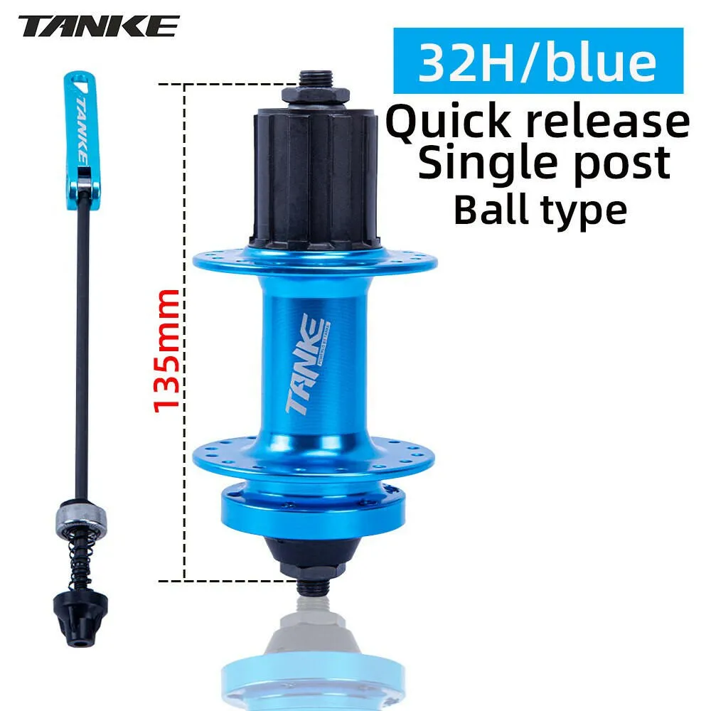 TANKE 32 Holes MTB Bike Hub 5 Colors Steel Beads Ball Quick Release 135mm Disc Brake Bicycle Hub Cube For HG 8 9 10 11 12 Speed