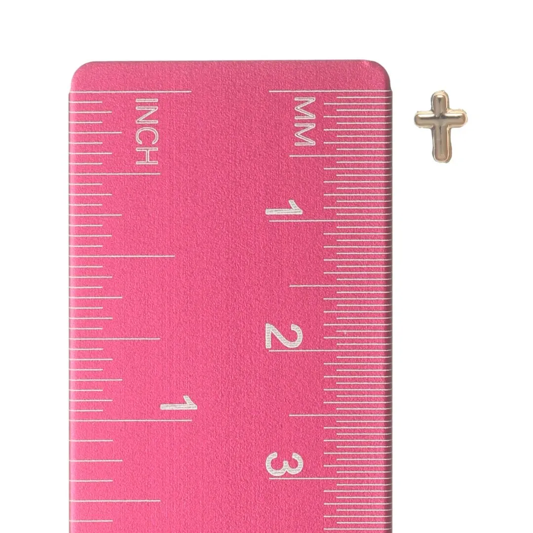 Tiny Gold Cross Studs Hypoallergenic Earrings for Sensitive Ears Made with Plastic Posts