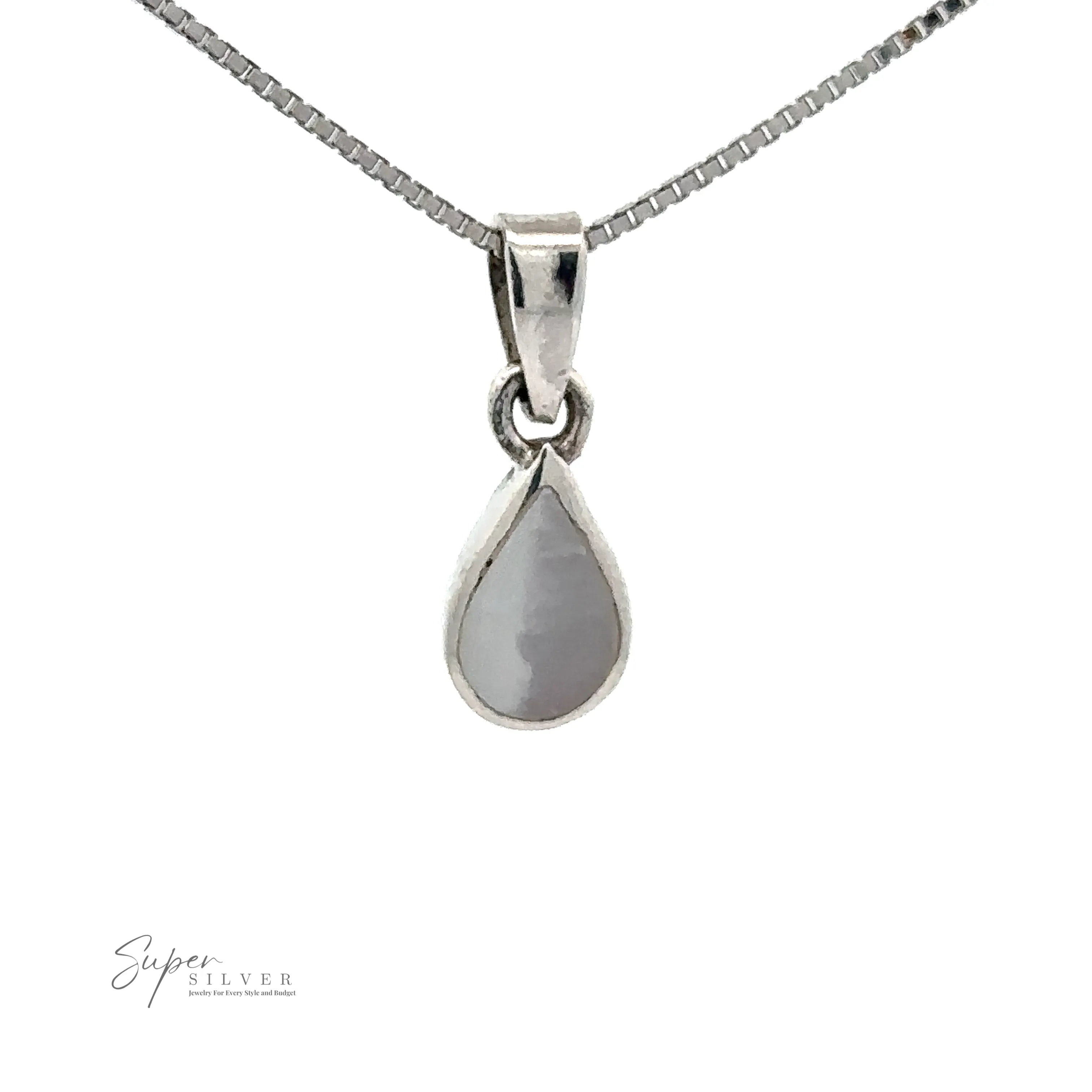 Tiny Inlay Teardrop Pendant