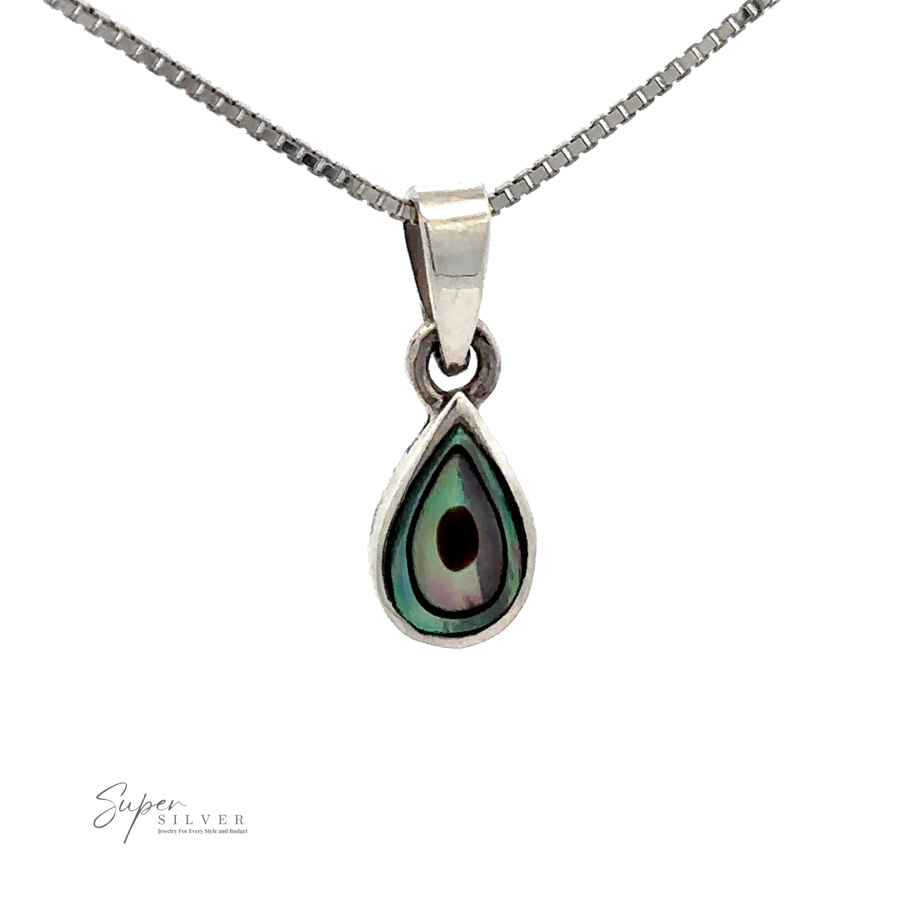 Tiny Inlay Teardrop Pendant