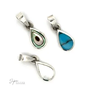 Tiny Inlay Teardrop Pendant