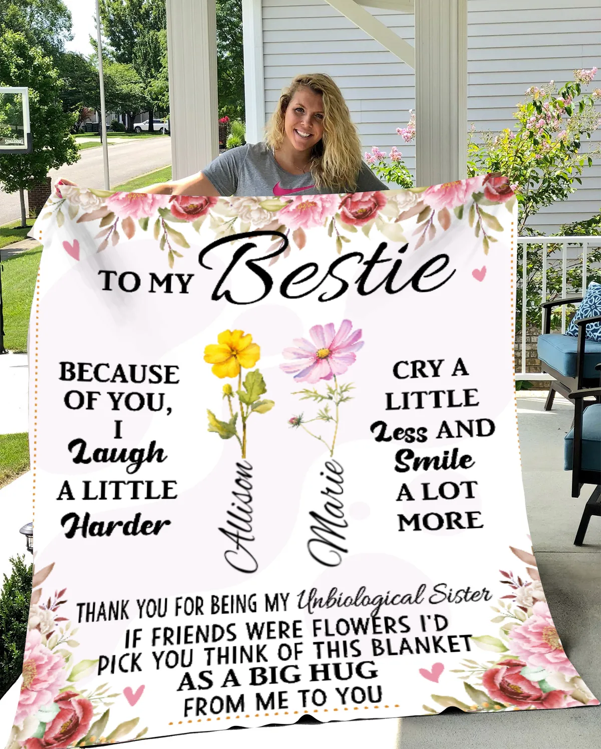 To My Bestie Personalized Fleece Blanket