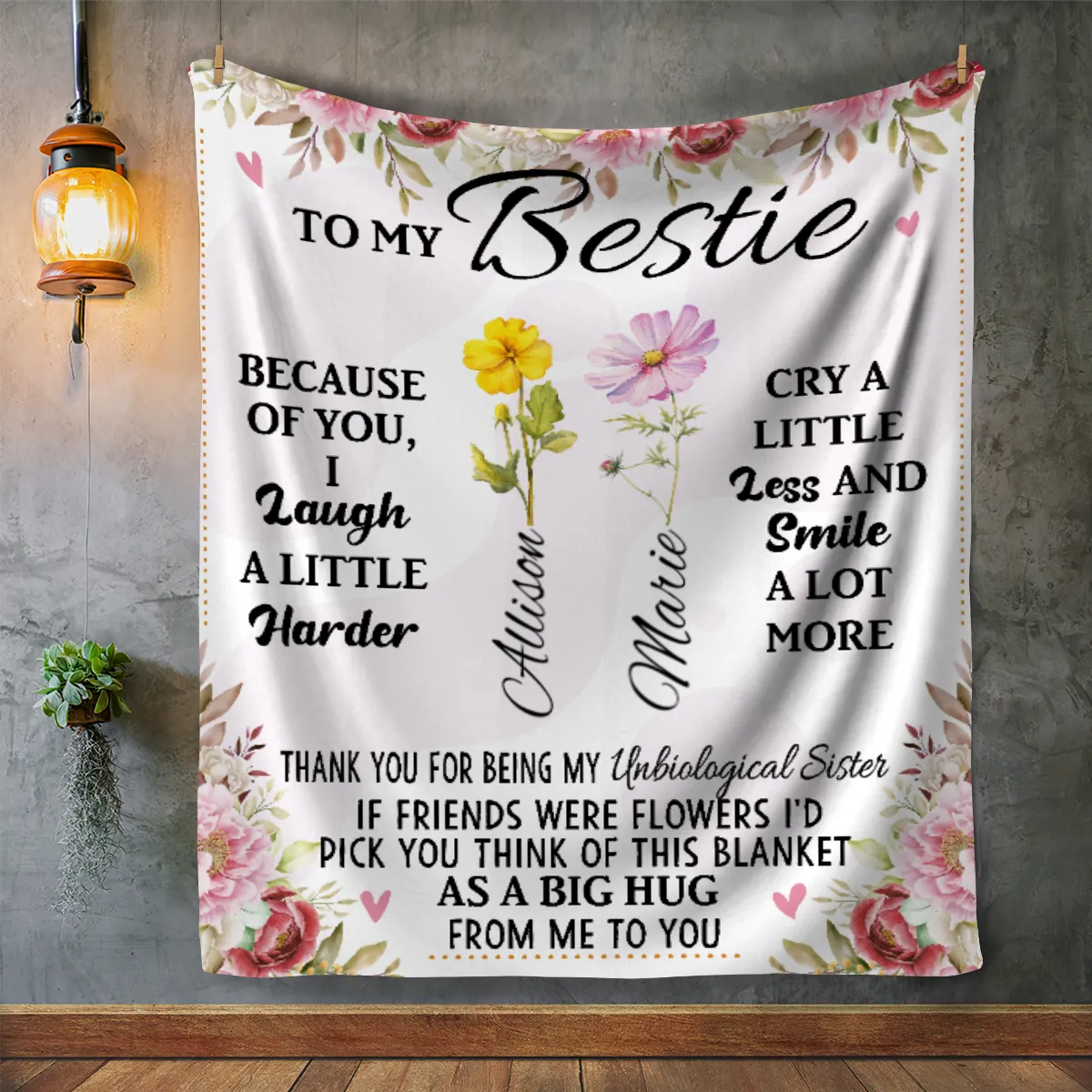 To My Bestie Personalized Fleece Blanket