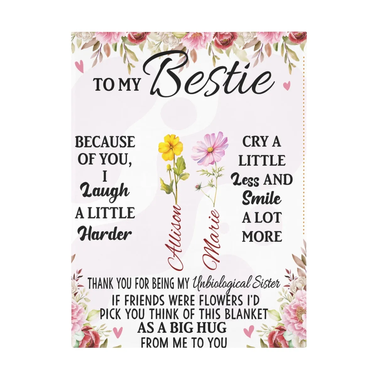 To My Bestie Personalized Fleece Blanket