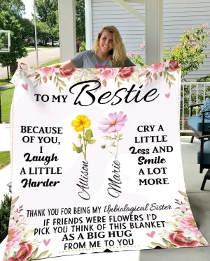 To My Bestie Personalized Fleece Blanket