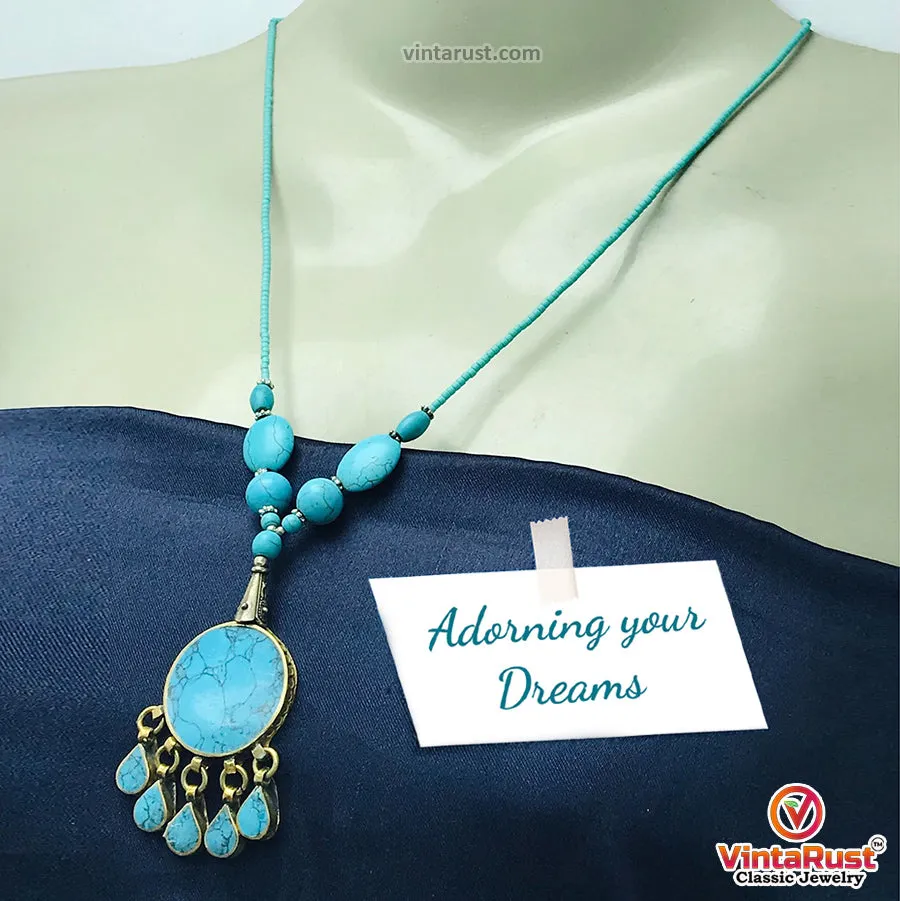 Turquoise Beaded Boho Necklace