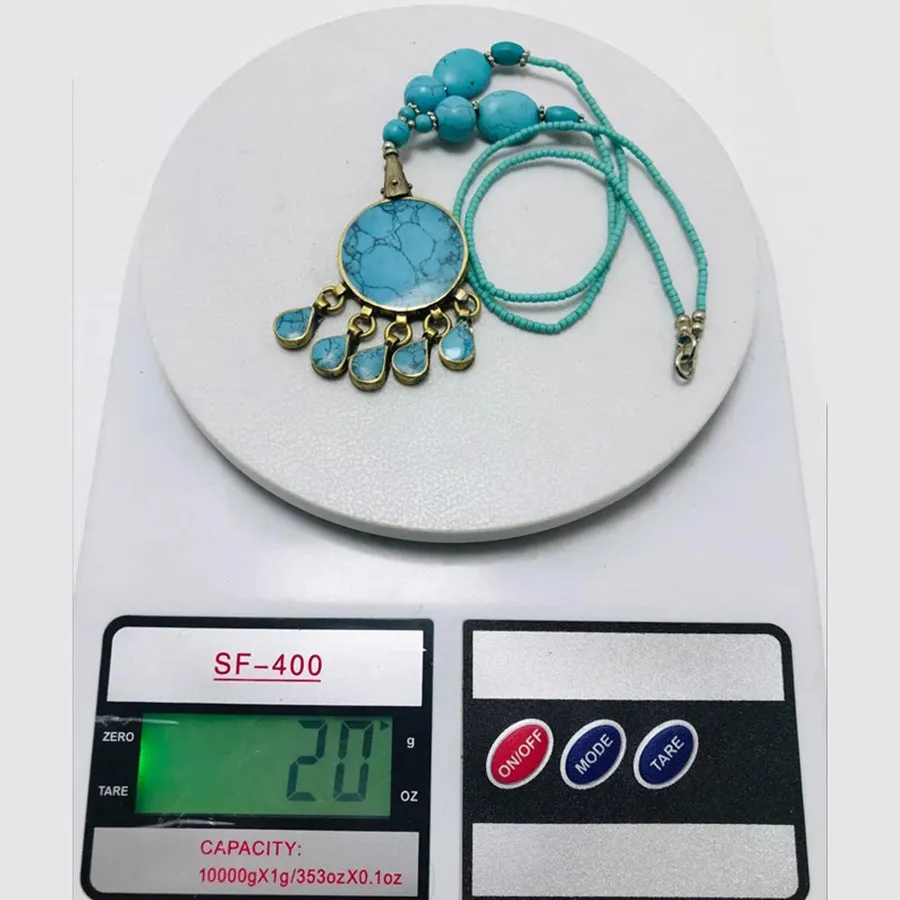 Turquoise Beaded Boho Necklace