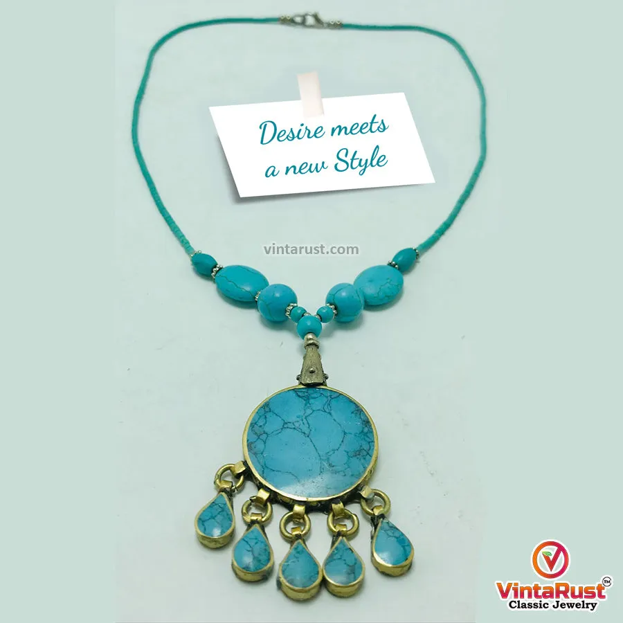 Turquoise Beaded Boho Necklace
