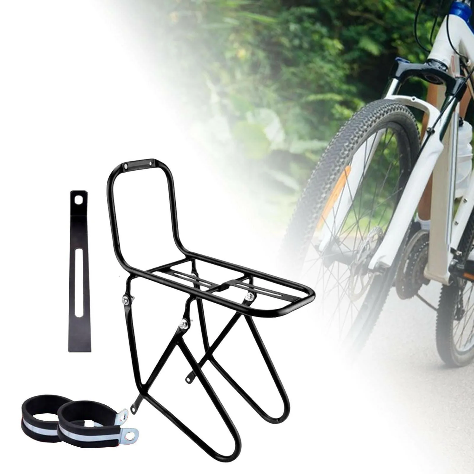 Universal Bike Front Carrier Rack Holder Stand Touring Carrying Steel Cargo Pannier for Travel