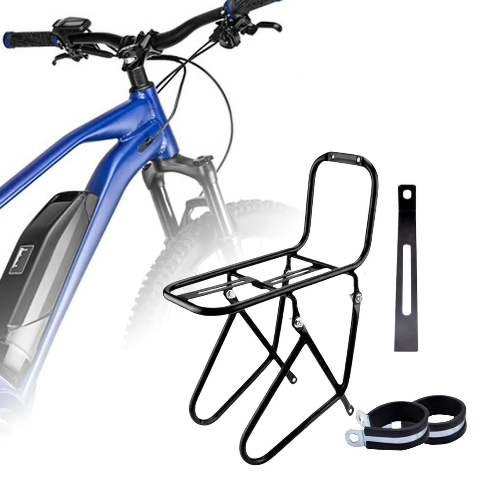 Universal Bike Front Carrier Rack Holder Stand Touring Carrying Steel Cargo Pannier for Travel