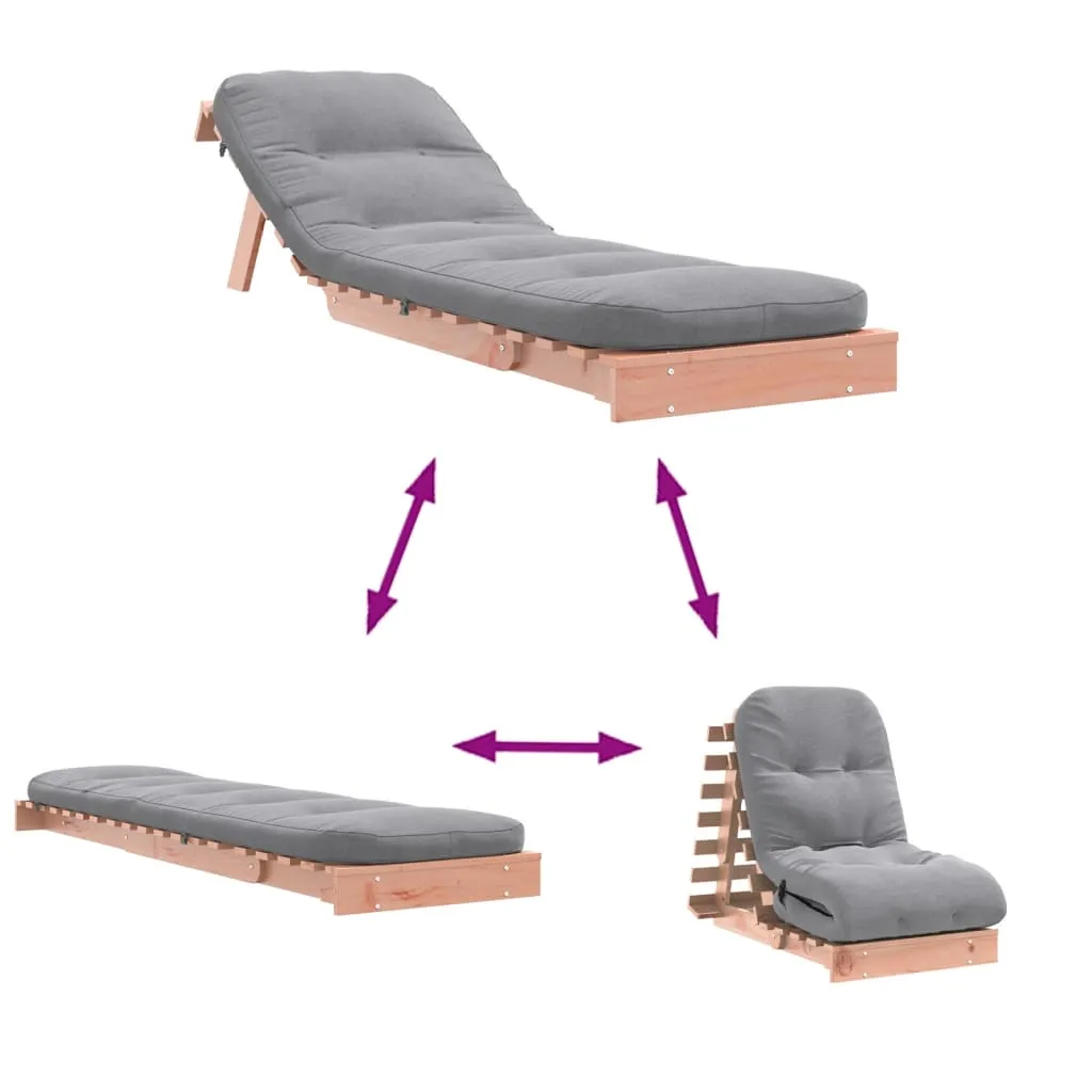 vidaXL Adjustable Solid Wood Douglas Futon Sofa Bed with Foam Mattress - Space-Saving, Stylish & Comfortable