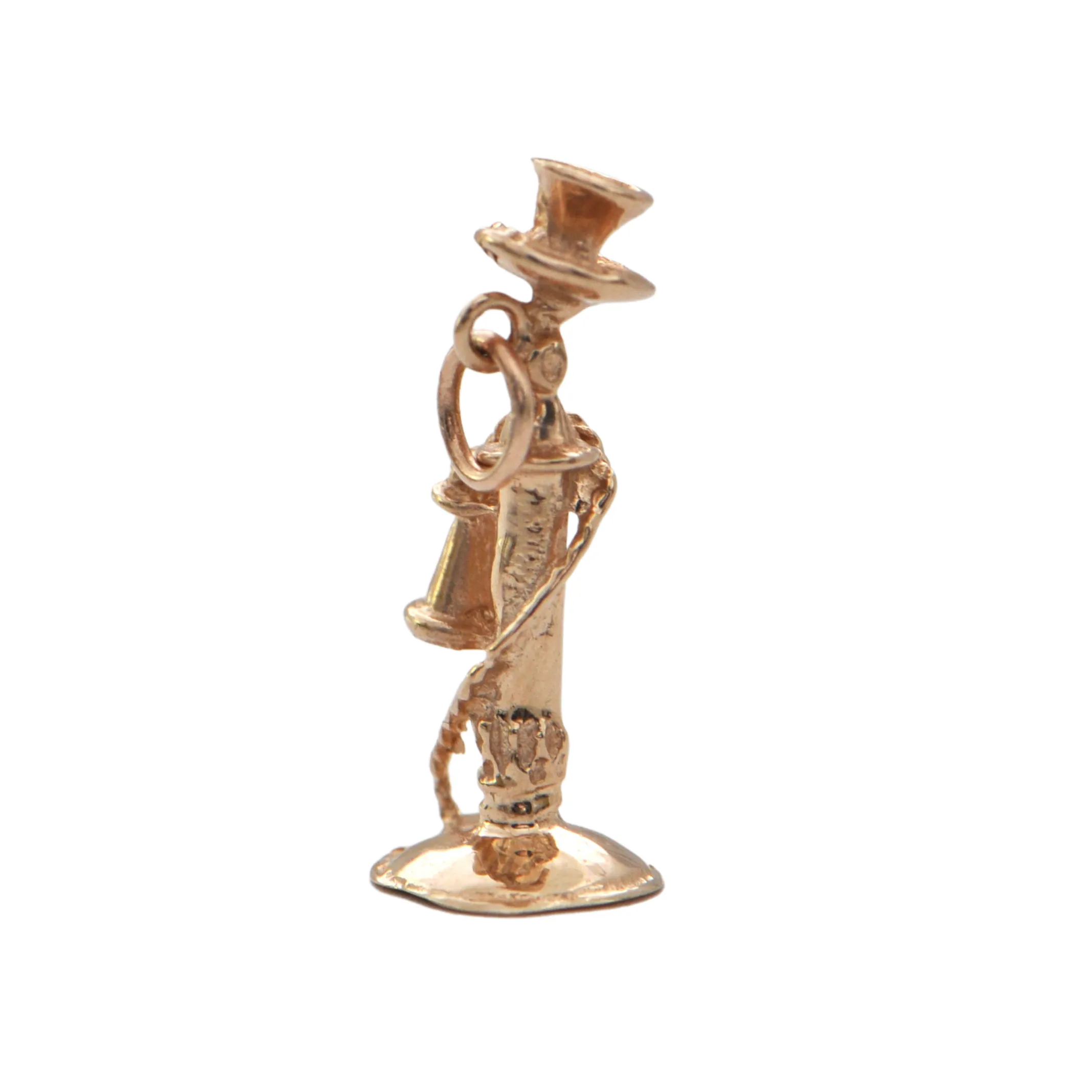 Vintage 10K Rose Gold Rotary Dial Candlestick Phone Charm