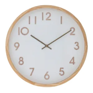 Wall Clock Leonard Natural & White 41.5x41.5x5.5cm
