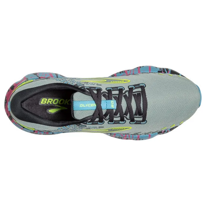 Womens Brooks Running Glycerin 20 Drip Collection in Jadeite/Alaskan Blue/Ebony