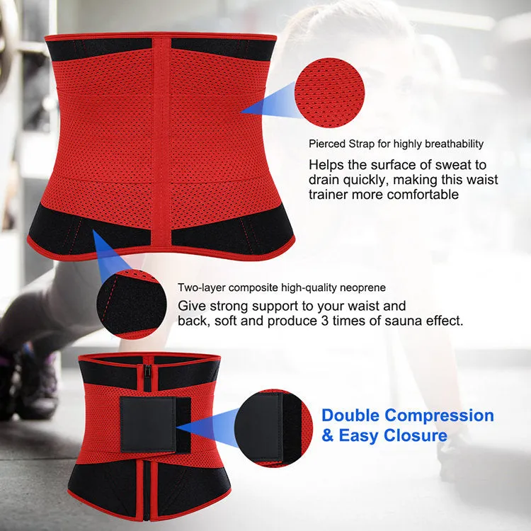 Women's Compression  Fitness Back Support Belt Tummy Control Neoprene Sweat Belt Waist Trimmer Corset