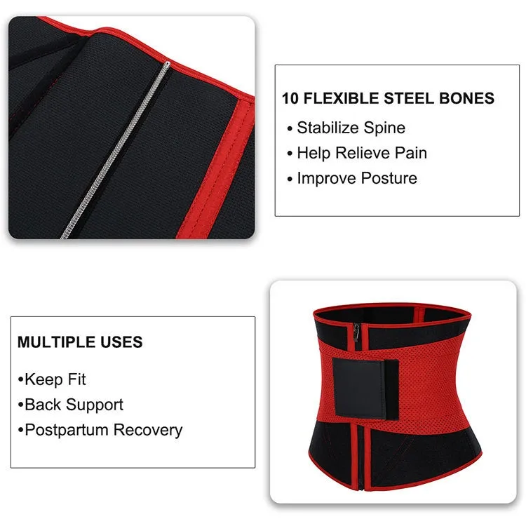 Women's Compression  Fitness Back Support Belt Tummy Control Neoprene Sweat Belt Waist Trimmer Corset
