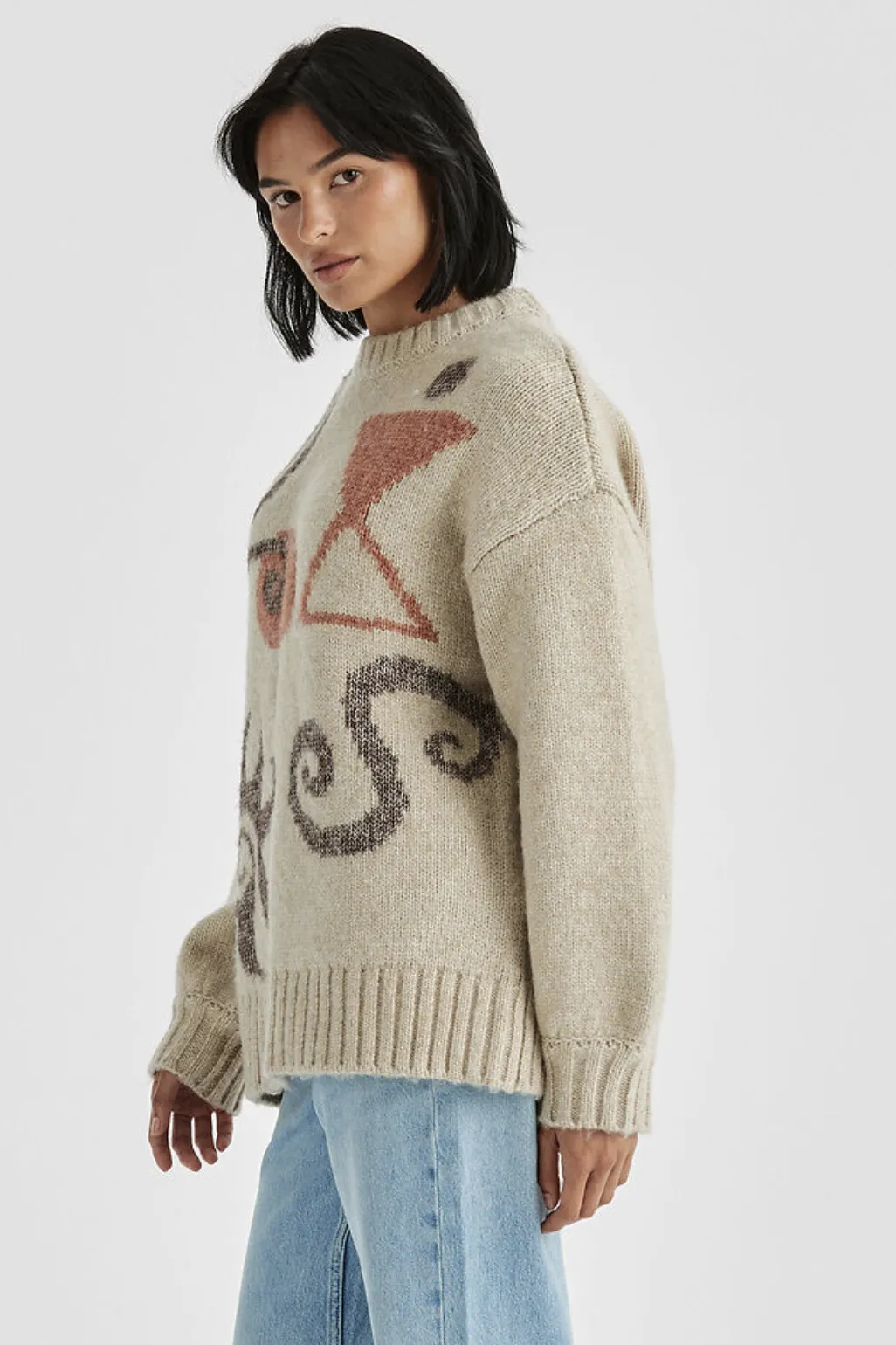 WRANGLER SYMBOLS SLOUCH KNIT - CREAM CACAO