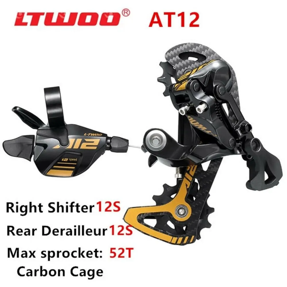 ZTTO MTB Bike 12 Speed Gold Groupset 1X12 Shifter Carbon Cage Rear Derailleur 12S11-52T Black Gold K7 Cassette 12V Chain Current
